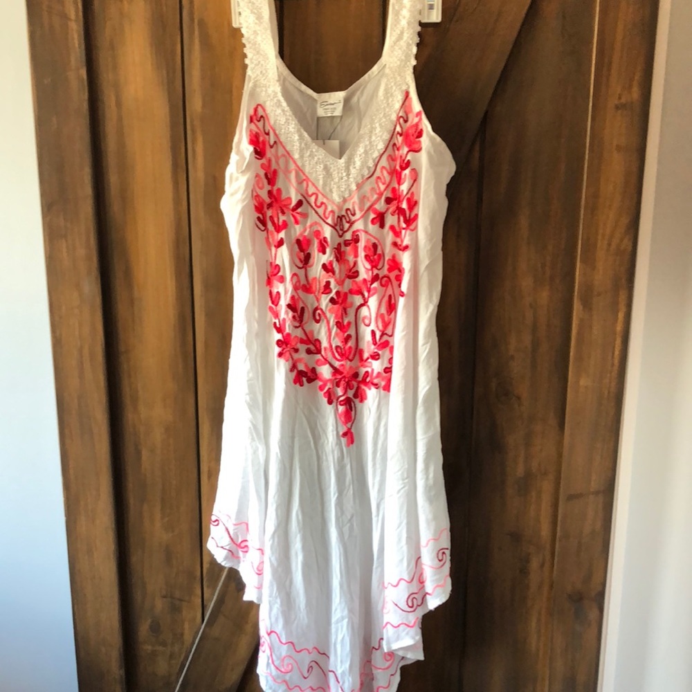 Embroidered slip dress NWT one size